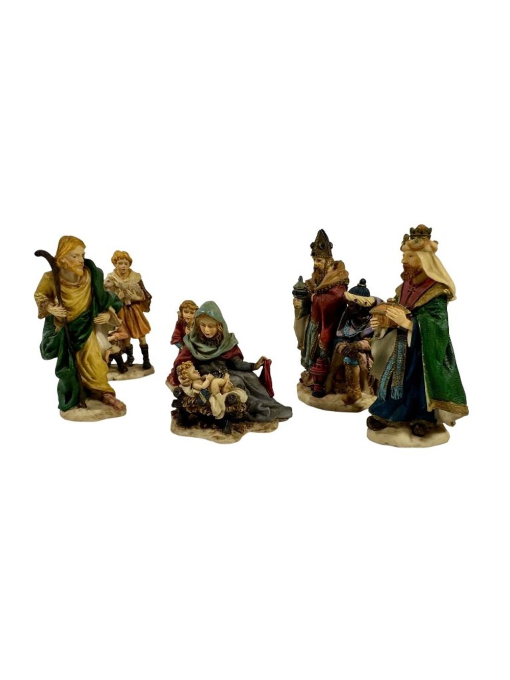 Herald Set Of 6 Handpainted Nativity Figurines In Original Box 1992 Baby Jesus C